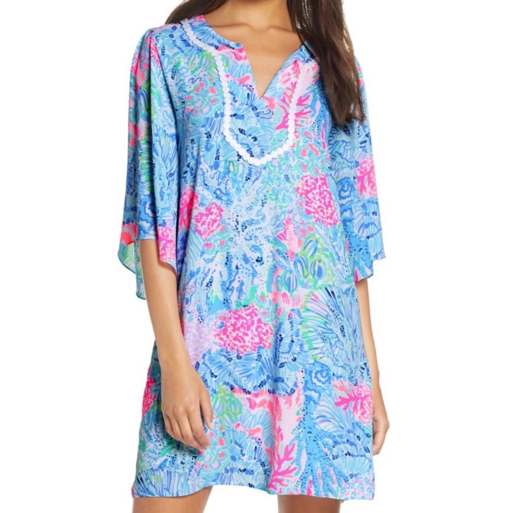 LILY PULITZER Like New Delancey Dress Sink or Swim Flutter Butterfly,  Small